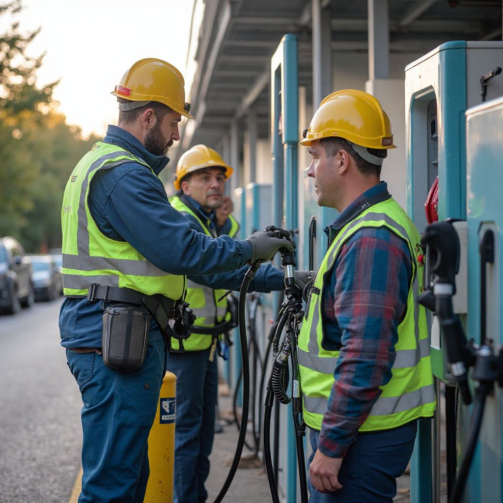 Equipo técnico ElectroCharge instalación estación carga